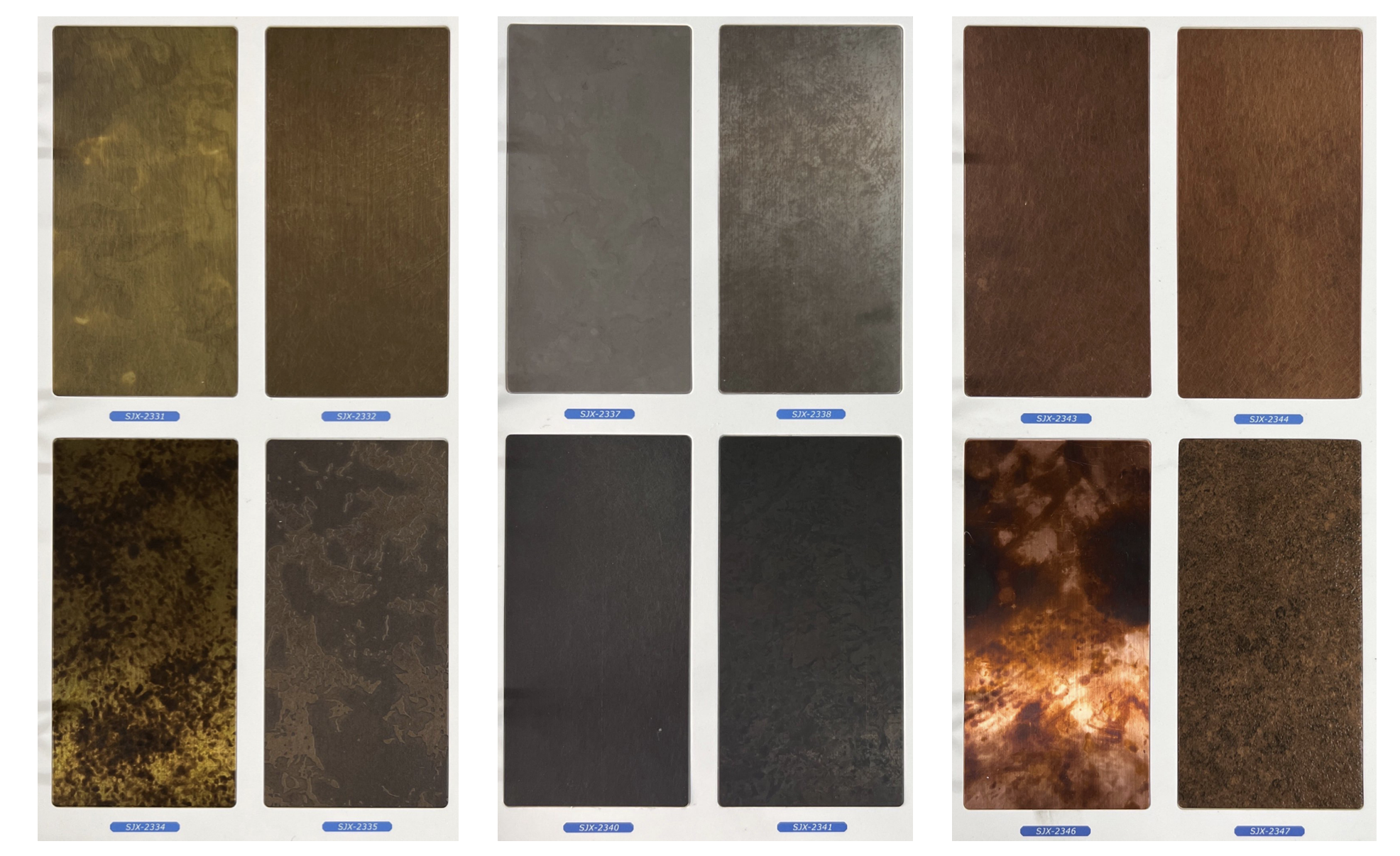 仿古做旧不锈钢色板展示